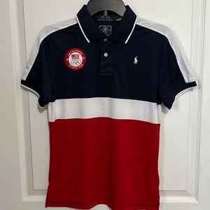 Ralph Lauren Polo Red White Blue Collard Polo Shirt Boys 🇺🇸
